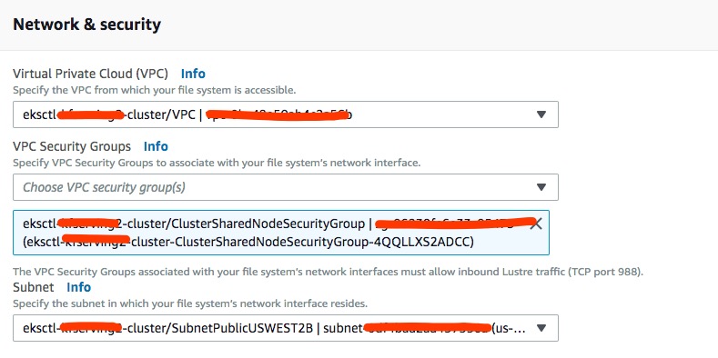 Amazon FSX Network Settings